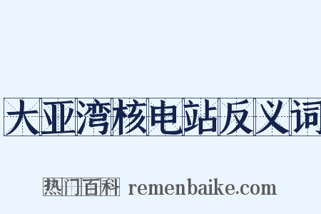 大亚湾核电站反义词是什么意思的图片